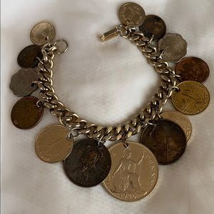 1945-1961 Vintage Sterling Silver Coin Bracelet